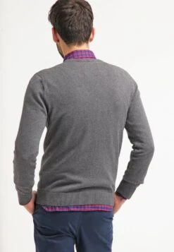 Pier OneBASIC CREWNECK - Stickad Tröja - Dark Grey Melange -Pier One Försäljning 116f3542801f490783011fe114c384a0