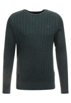 Pier OneStickad Tröja - Mottled Dark Green -Pier One Försäljning 1b1146f3a9744ed0b520af185093254f