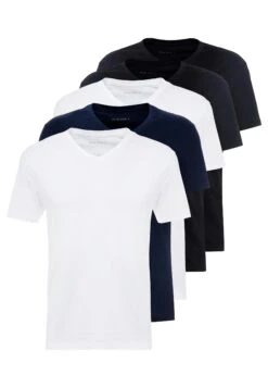 Pier One5 PACK - T-shirt - Bas - White/blue/black -Pier One Försäljning 2819a515ceaa41a7b996144dea7390c3