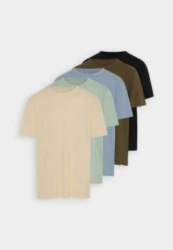 Pier One5 PACK - T-shirt - Bas - Mint/off-white/khaki -Pier One Försäljning 5b5778993dfc4612b1bc7d2cac39f5f3