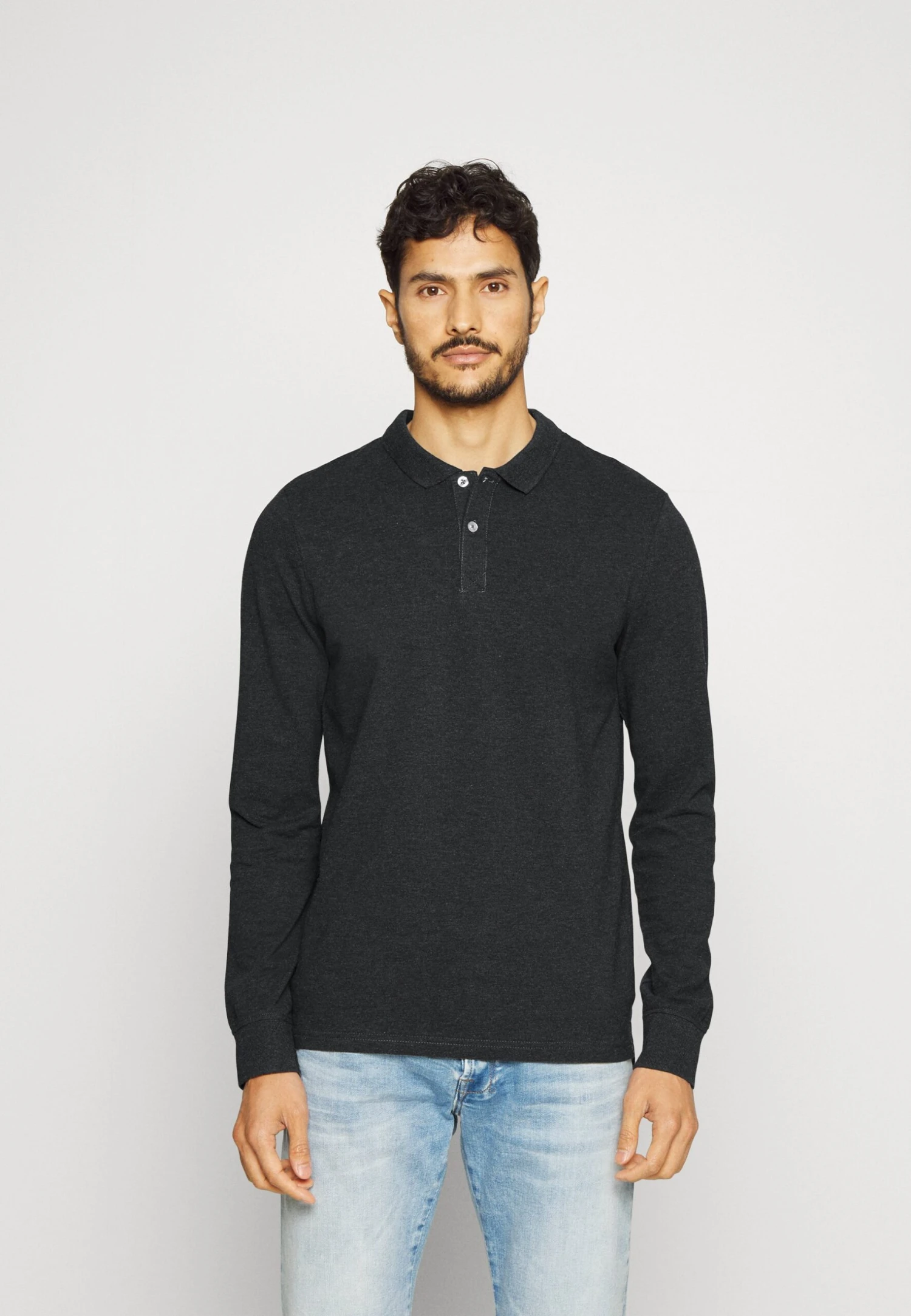 Pier OneLONG SLEEVE 2 PACK - Piké - Dark Grey/khaki 6 Pier OneLONG SLEEVE 2 PACK - Piké - Dark Grey/khaki - Bild 4