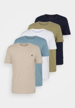 Pier One5 PACK - T-shirt - Bas - Beige/white/light Blue -Pier One Försäljning 66878d61f9284197b4395faece75418c
