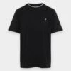 Pier OnePIQUE EMBRO DETAIL - T-shirt - Bas - Black -Pier One Försäljning 7e71ffc743c24636b8516f5dbb4a5e75