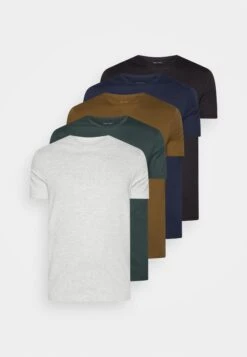 Pier OneUNISEX 5 Pack - T-shirt - Bas - Black /dark Blue/dark Green -Pier One Försäljning 8476a676b3d442a4819cc5177b9930ad