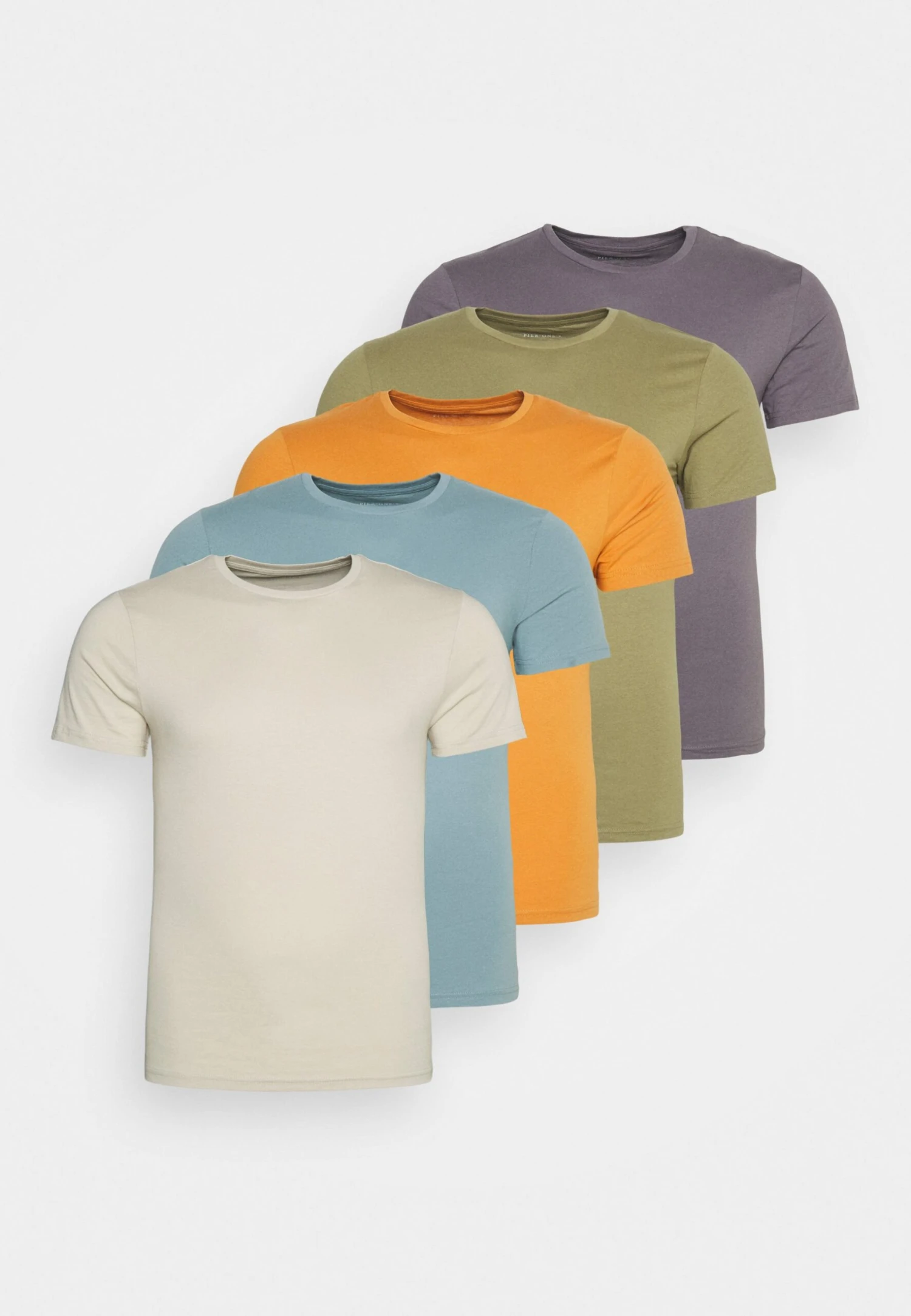 Pier One5 PACK - T-shirt - Bas - Orange/dark Blue/green 3 Pier One5 PACK - T-shirt - Bas - Orange/dark Blue/green