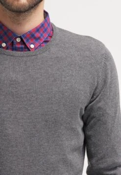 Pier OneBASIC CREWNECK - Stickad Tröja - Dark Grey Melange -Pier One Försäljning c1b29baf2944429ea88183988b30aa5a