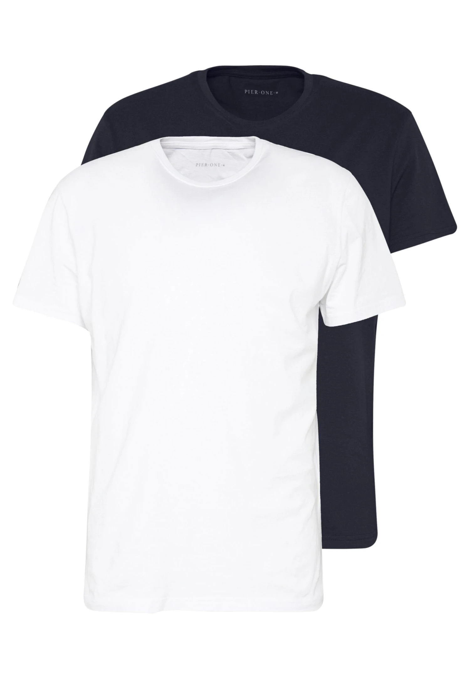 Pier One2 PACK - T-shirt - Bas - White/dark Blue 3 Pier One2 PACK - T-shirt - Bas - White/dark Blue