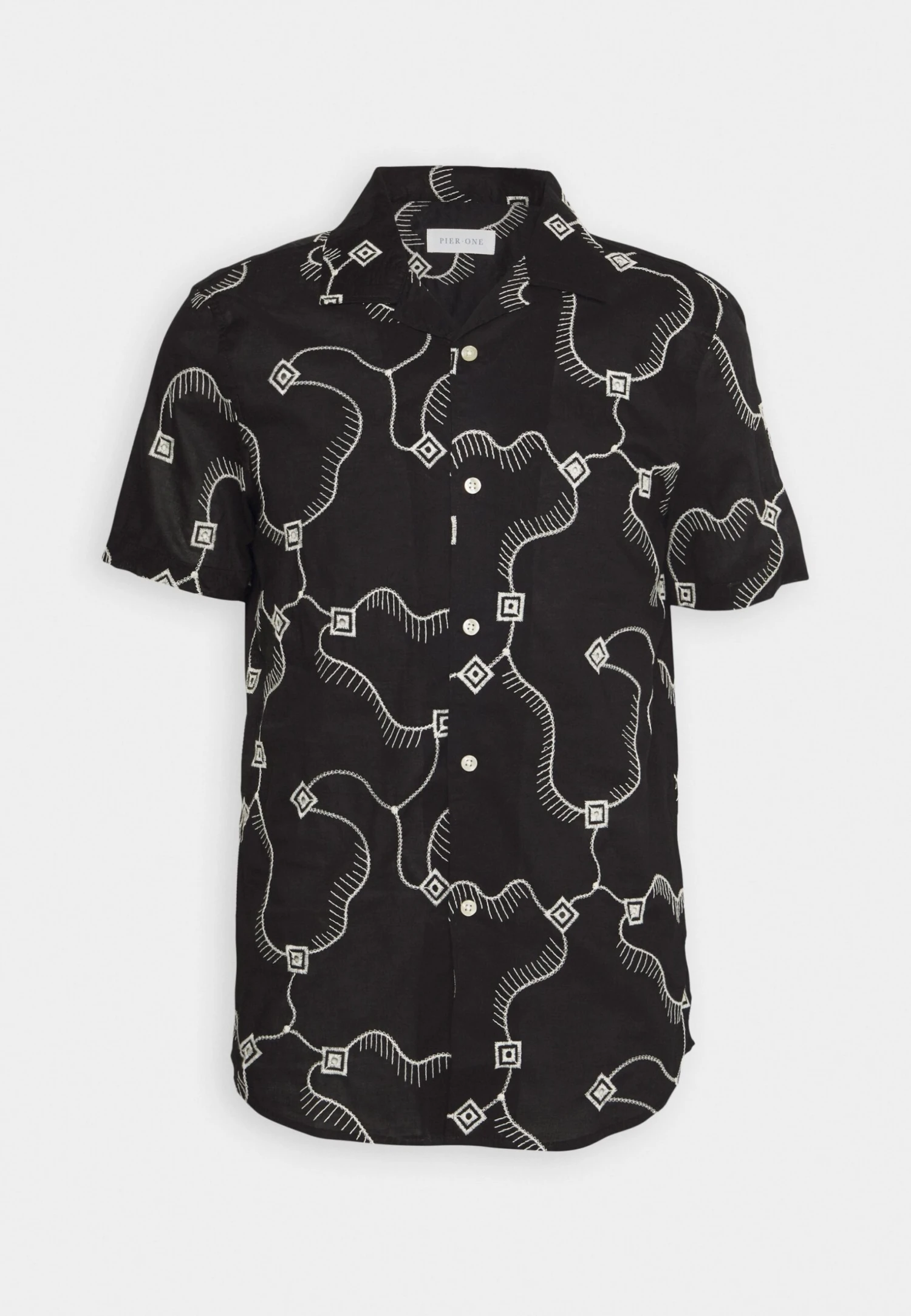 Pier OneEMBROIDERED LINES SHIRT - Skjorta - Black 6 Pier OneEMBROIDERED LINES SHIRT - Skjorta - Black - Bild 4