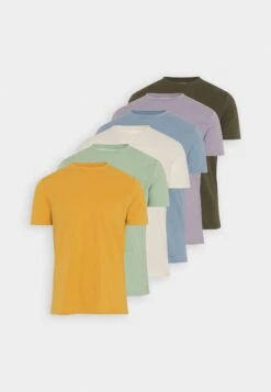 Pier One7 PACK - T-shirt - Bas - White/yellow/lilac -Pier One Försäljning d619b979bff1421ca3c2dca88f3e6305