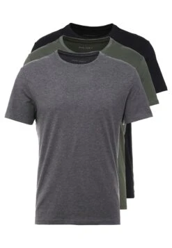 Pier One3 PACK - T-shirt - Bas - Black/grey/green -Pier One Försäljning df840033a7f04afda15f16c48ba7762b