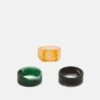 Pier One3 PACK - Ringar - Black/green/orange