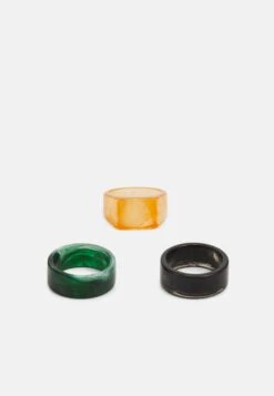 Pier One3 PACK - Ringar - Black/green/orange