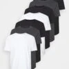 Pier One7 PACK - T-shirt - Bas - Mottled Dark Grey/white/black -Pier One Försäljning e7f6e83a5fc54fbaaa5e7624e6a8a452