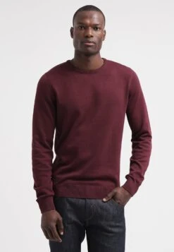 Pier OneBASIC CREWNECK - Stickad Tröja - Bordeaux