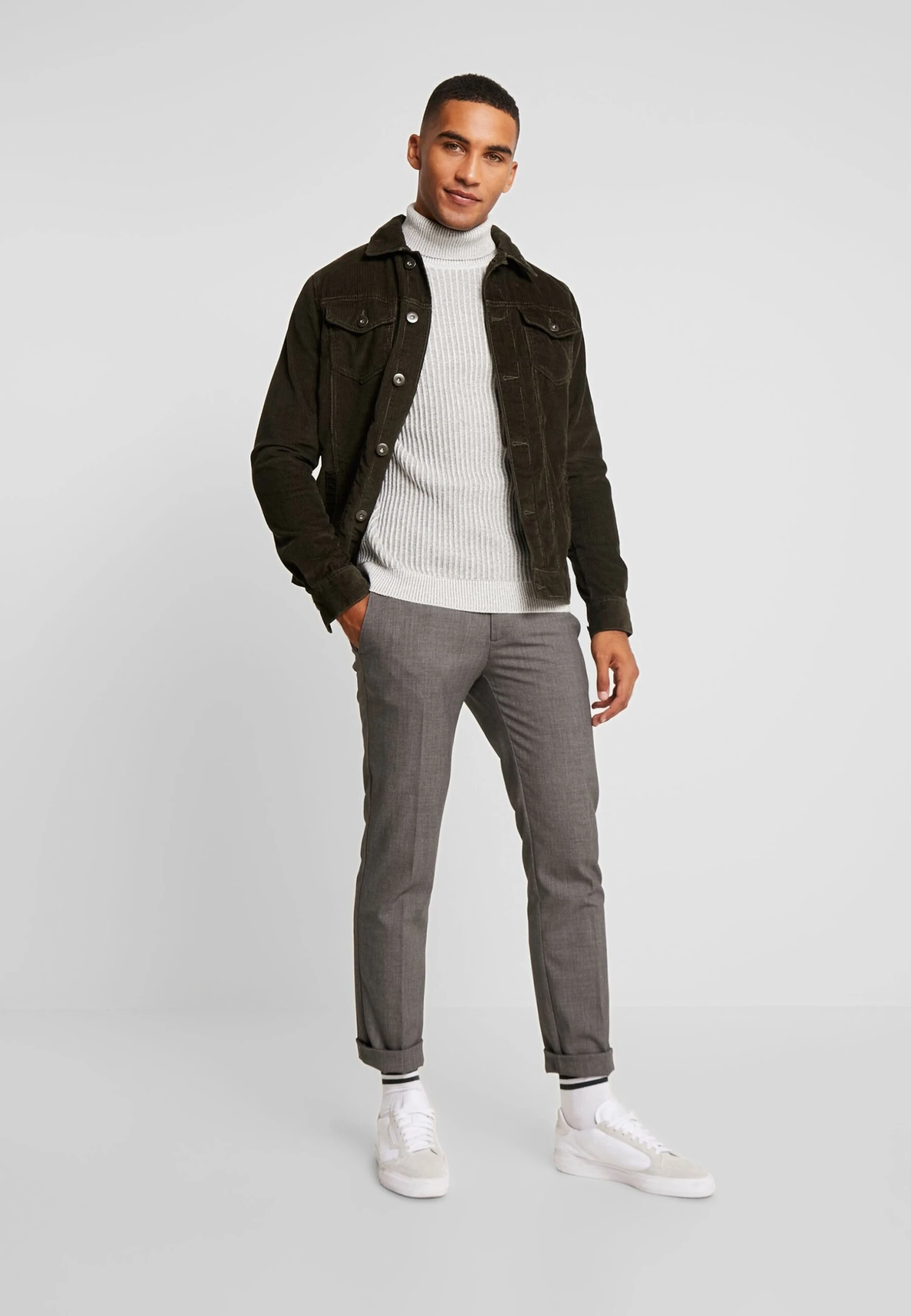 Pier OneStickad Tröja - 111 - Mottled Light Grey 4 Pier OneStickad Tröja - 111 - Mottled Light Grey - Bild 2