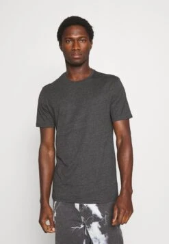 Pier One3 PACK - T-shirt - Bas - Black/mottled Dark Grey/bordeaux -Pier One Försäljning fbb1fa11fda54722bafd9df33f46d342